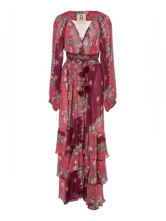 Figue Dresses & Skirts - Figue Frederica Floral Ruffle Wrap Maxi Dress NO BELT XS/S